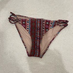 Maroon blue and pink swimsuit bottoms